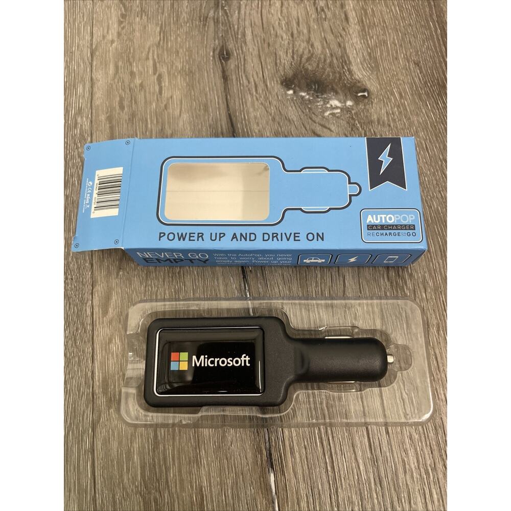 AUTOPOP CAR CHARGER ~ w 2 USB ports - 2100 mAh charging speed ~ w MICROSOFT LOGO
